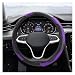 KITUREK Car Steering Wheel Cover 15 Inch Carbon Fiber Leather Elastic Steering Wheel Protector AntiSlip Breathable Soft Car Interior Accessories Universal for Most Cars Men Women Purple - Image 2