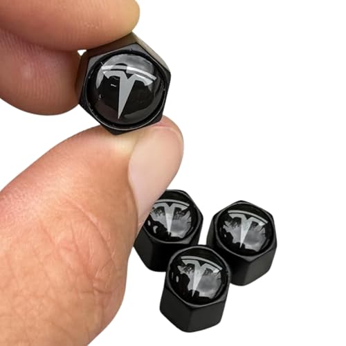 TACTILIAN Car Tire Valve Stem Caps for Tesla Model 3, S, Y, X Accessories | Leakproof Aluminum Tire Valve Caps 4 Pack with Rubber O-Rings Compatible with Tesla Model Y Accessories 2025 - Image 5