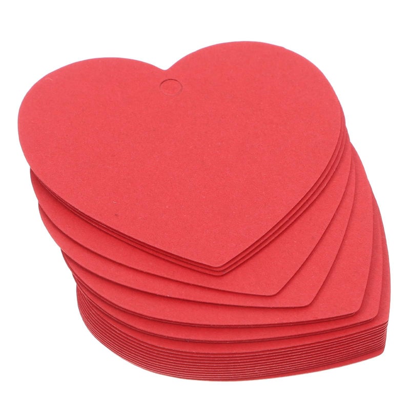 100 Red Kraft Heart-Shaped Paper Tags for Valentine's Day Wrapping DIY - Image 2