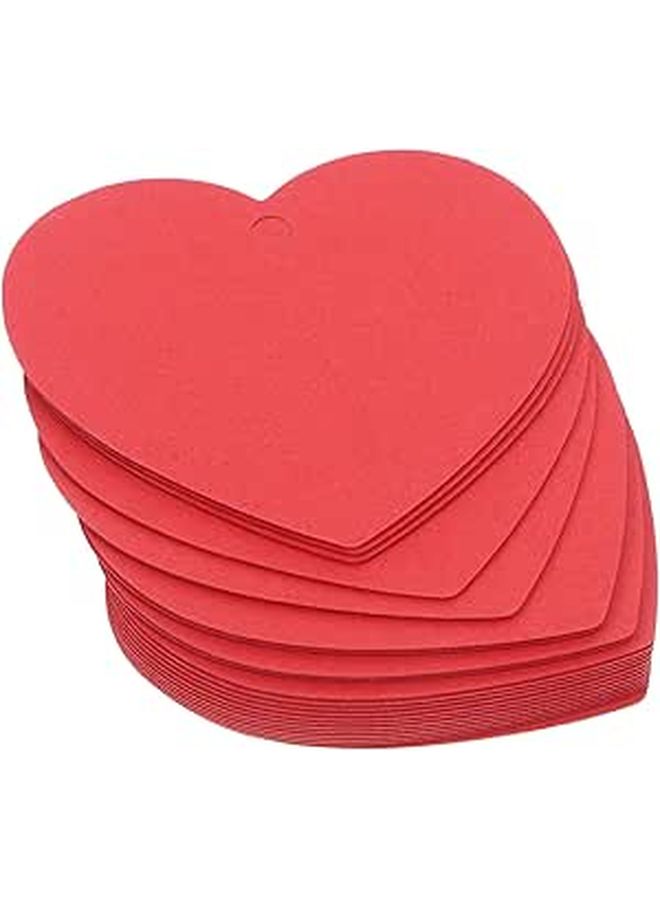 100 Red Kraft Heart-Shaped Paper Tags for Valentine's Day Wrapping DIY - Image 1