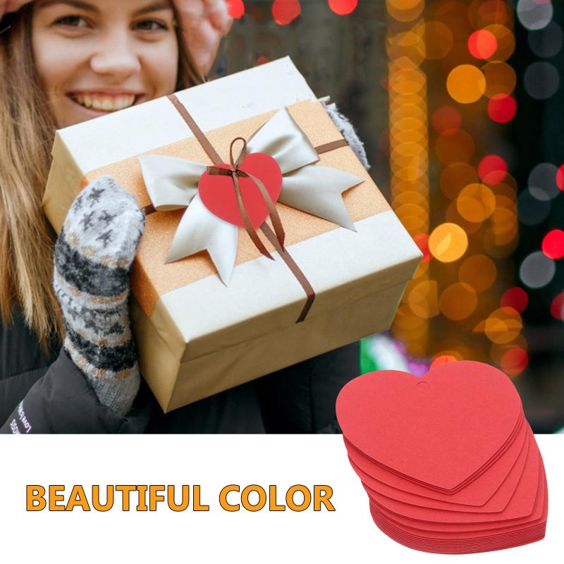 100 Red Kraft Heart-Shaped Paper Tags for Valentine's Day Wrapping DIY - Image 5