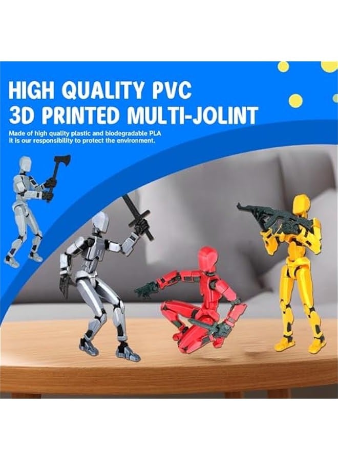 Third Generation T13 Action Figure, 3D Printed Human Body Model, Lucky 13 Action Figure,Multi-Joint Movable Robot, PVC Model Full Body Mobile Robot Desktop Decoration Converting Action Figure - Image 3