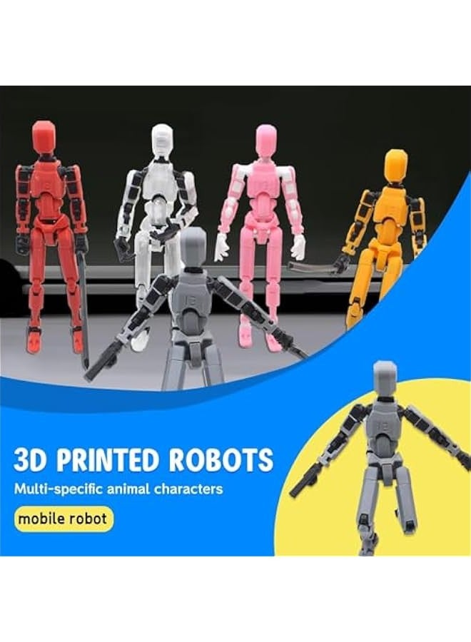 Third Generation T13 Action Figure, 3D Printed Human Body Model, Lucky 13 Action Figure,Multi-Joint Movable Robot, PVC Model Full Body Mobile Robot Desktop Decoration Converting Action Figure - Image 4