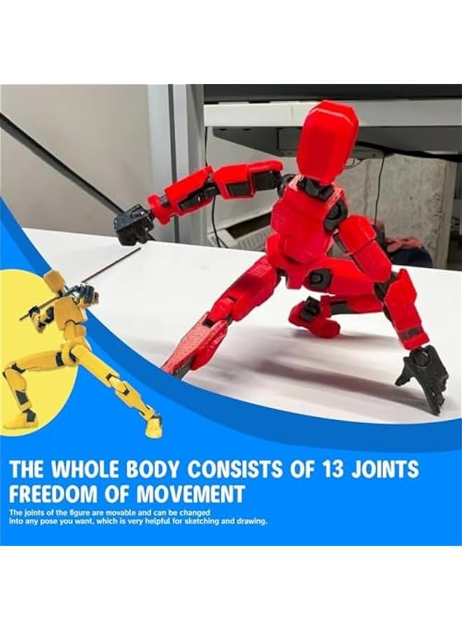 Third Generation T13 Action Figure, 3D Printed Human Body Model, Lucky 13 Action Figure,Multi-Joint Movable Robot, PVC Model Full Body Mobile Robot Desktop Decoration Converting Action Figure - Image 5