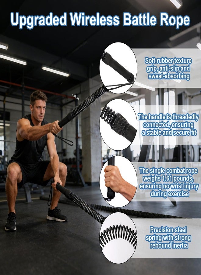 Nukssi 2pcs Weighted Ropeless Battle Ropes for Home Gym, Heavy Duty Weighted Cordless Battle Ropes for Men Women, Portable Exercise Workout Equipment for Strength Building, HIIT, SOGA para Ejercicios - Image 4