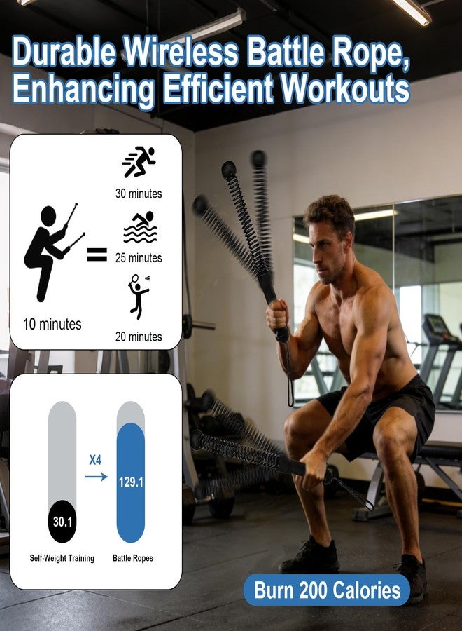 Nukssi 2pcs Weighted Ropeless Battle Ropes for Home Gym, Heavy Duty Weighted Cordless Battle Ropes for Men Women, Portable Exercise Workout Equipment for Strength Building, HIIT, SOGA para Ejercicios - Image 3