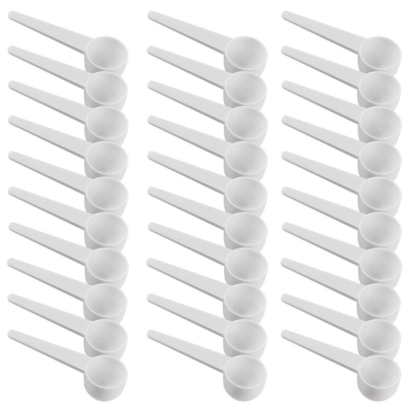 Twdrer 40PCS 15ml15cc Food Grade Plastic Tablespoon Measuring SpoonsCoffee Scoops Tablespoon with Long Handle for Measuring CoffeeGrainsProteinSpices