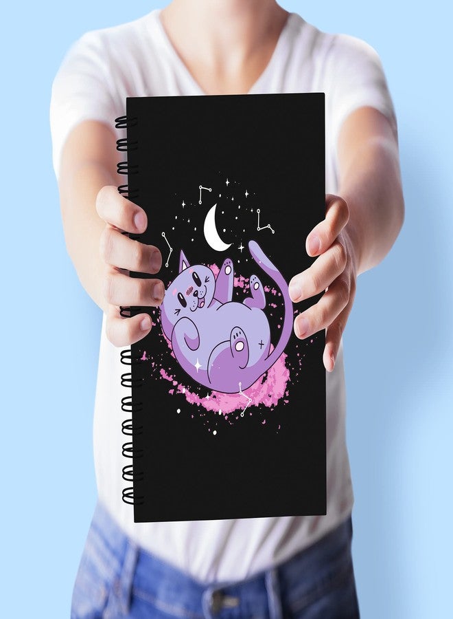 Plan To Gift Notebook Drawing Pad Personal Diary A5 Size, 100 GSM Paper (Cat with Moon) - Image 3