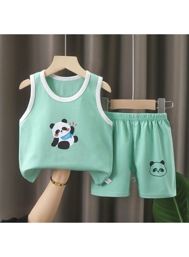 Children's Vest Suit Category A Summer Pure Cotton New Boys And Girls Thin Summer Clothes Baby Clothing Children's Clothing