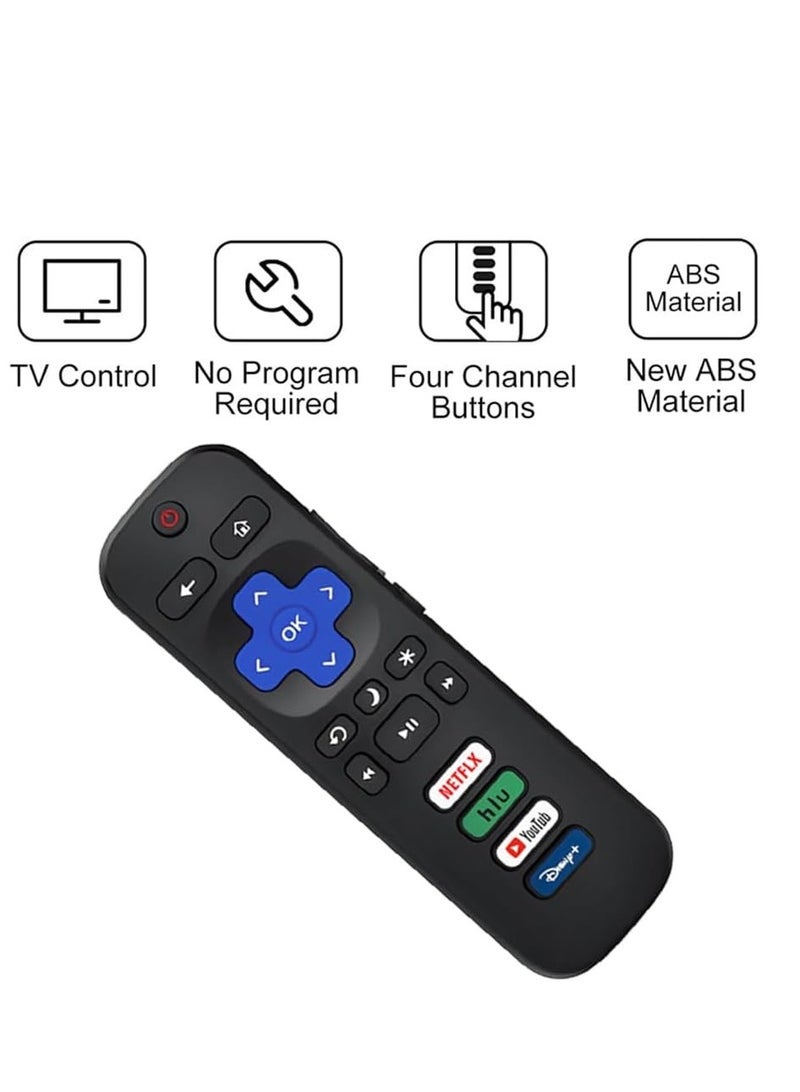 جهاز تحكم عن بعد عالمي من PopZa متوافق مع تلفزيونات Roku جميع السلاسل - جهاز تحكم بديل لـ Hisense و Onn و TCL و Sharp و Philips و Element و Insignia و Hitachi و JVC Roku Smart TVs - عبوة من 2، غير متوافق مع Roku Stick أو Box أو Player - إعداد سهل ووظائف كاملة - Image 3