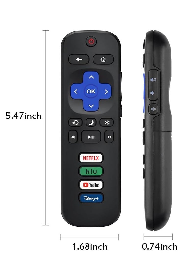 جهاز تحكم عن بعد عالمي من PopZa متوافق مع تلفزيونات Roku جميع السلاسل - جهاز تحكم بديل لـ Hisense و Onn و TCL و Sharp و Philips و Element و Insignia و Hitachi و JVC Roku Smart TVs - عبوة من 2، غير متوافق مع Roku Stick أو Box أو Player - إعداد سهل ووظائف كاملة - Image 5