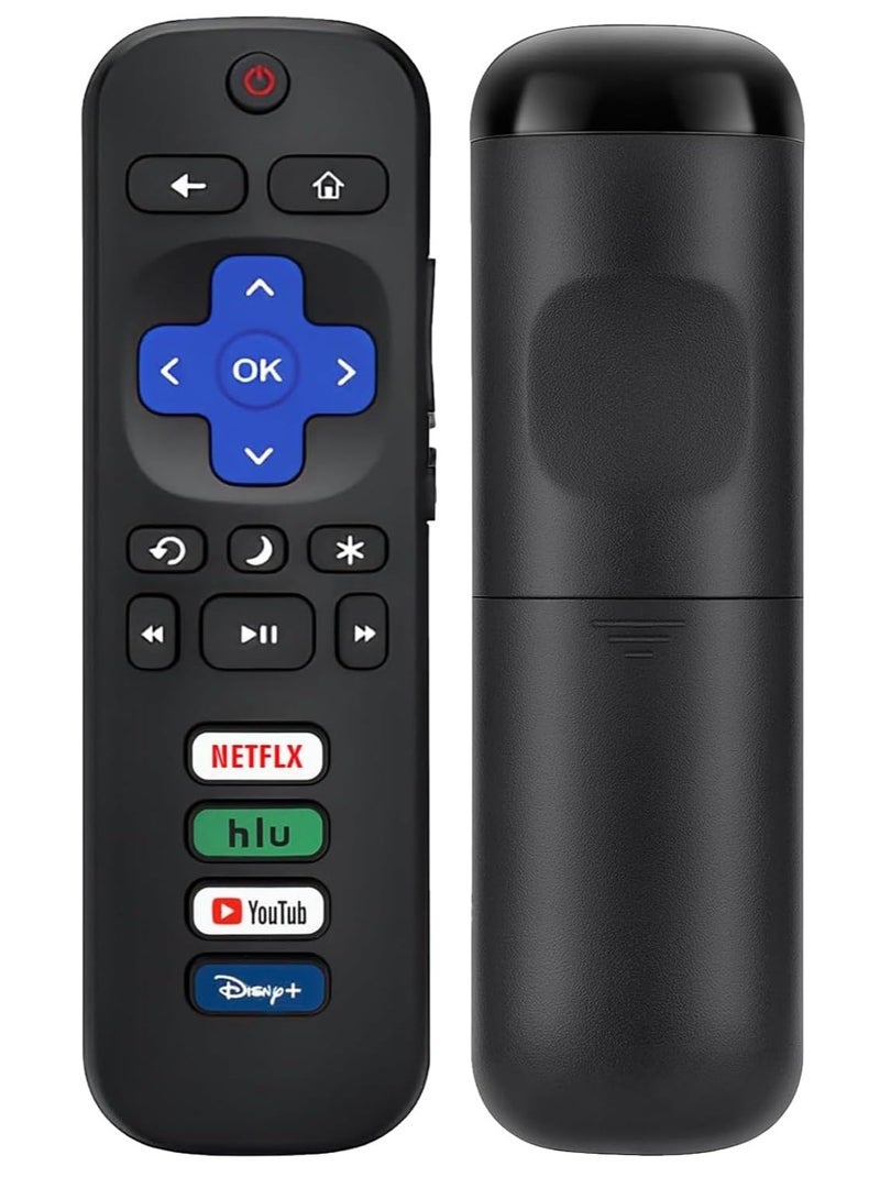 جهاز تحكم عن بعد عالمي من PopZa متوافق مع تلفزيونات Roku جميع السلاسل - جهاز تحكم بديل لـ Hisense و Onn و TCL و Sharp و Philips و Element و Insignia و Hitachi و JVC Roku Smart TVs - عبوة من 2، غير متوافق مع Roku Stick أو Box أو Player - إعداد سهل ووظائف كاملة - Image 4