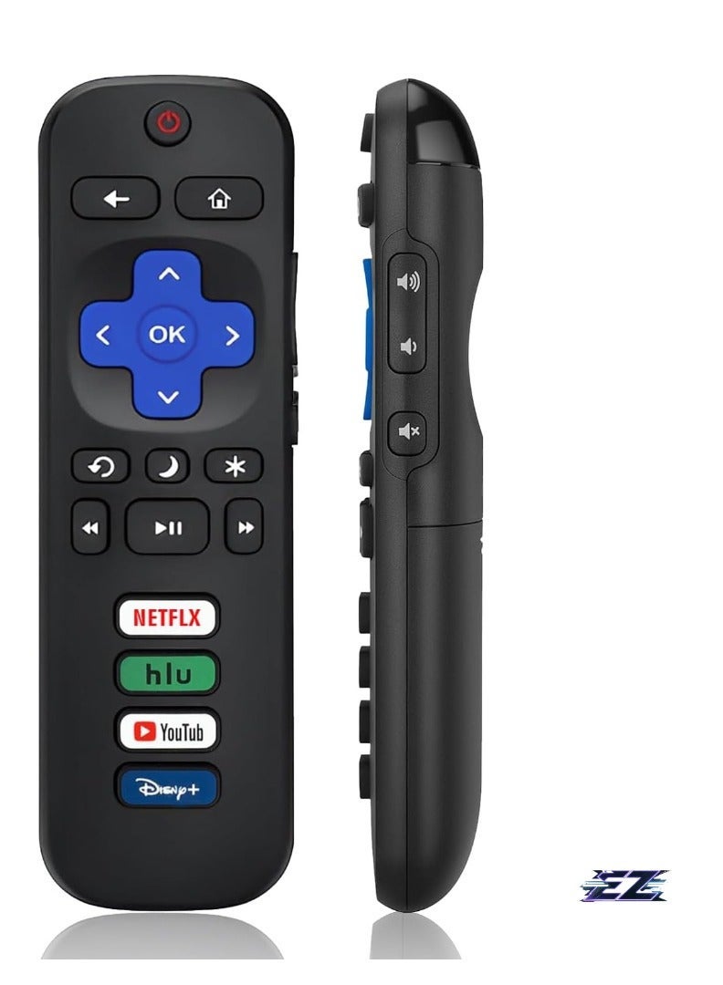 جهاز تحكم عن بعد عالمي من PopZa متوافق مع تلفزيونات Roku جميع السلاسل - جهاز تحكم بديل لـ Hisense و Onn و TCL و Sharp و Philips و Element و Insignia و Hitachi و JVC Roku Smart TVs - عبوة من 2، غير متوافق مع Roku Stick أو Box أو Player - إعداد سهل ووظائف كاملة - Image 2