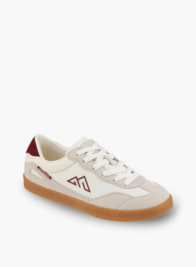 Oaklan By Shoexpress BEIGE Panelled Lace-Up Ankle Sneakers for Women | Best Price UAE