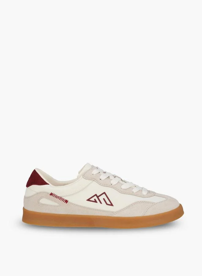 Oaklan By Shoexpress BEIGE Panelled Lace-Up Ankle Sneakers for Women | Best Price UAE