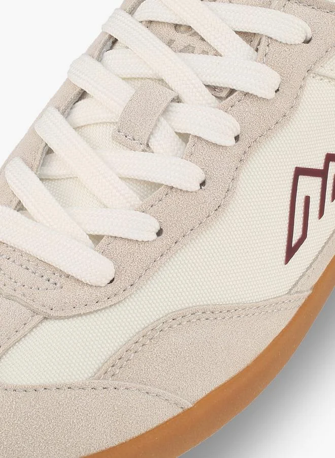 Oaklan By Shoexpress BEIGE Panelled Lace-Up Ankle Sneakers for Women | Best Price UAE