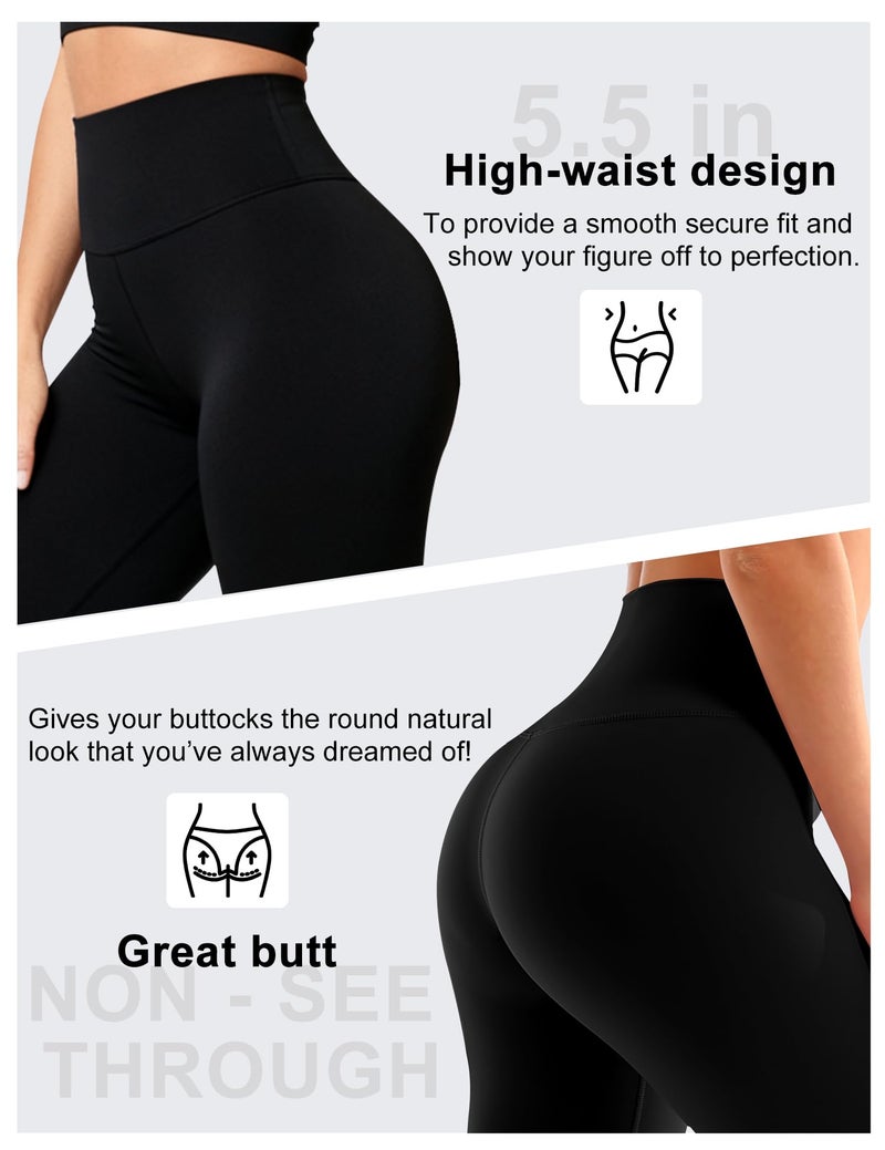Bluemaple High Waisted Leggings for Women - Tummy Control Pants Non See Through Workout Soft Yoga Pants for Running Plus Size - Image 5