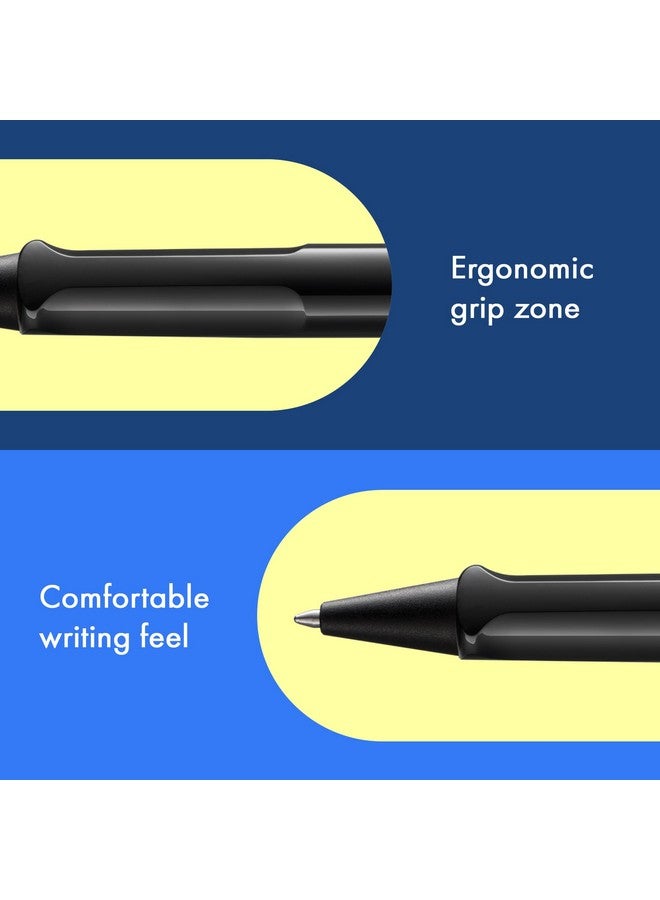 Lamy safari black - Ballpoint Pen with ergonomic grip & line width M - for pleasant long writing - made of robust ASA plastic - including large capacity refill M 16 in black - Image 4