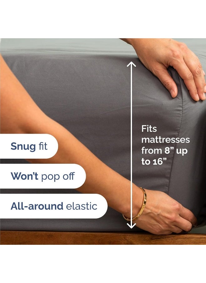 King Size Sheet Set - 6 Piece Set - Hotel Luxury Bed Sheets - Extra Soft - Deep Pockets - Easy Fit - Breathable & Cooling Sheets - Wrinkle Free - Comfy - Gray - Grey Bed Sheets - Kings Sheets - 6 PC