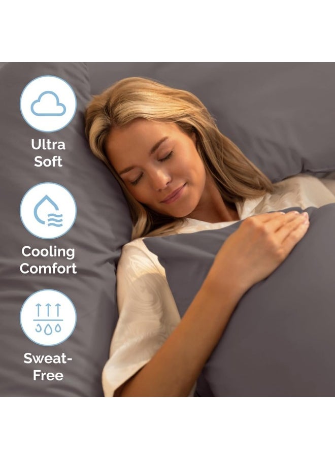 King Size Sheet Set - 6 Piece Set - Hotel Luxury Bed Sheets - Extra Soft - Deep Pockets - Easy Fit - Breathable & Cooling Sheets - Wrinkle Free - Comfy - Gray - Grey Bed Sheets - Kings Sheets - 6 PC