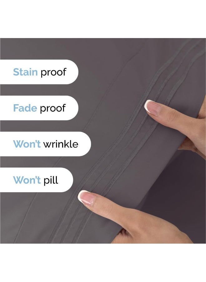 King Size Sheet Set - 6 Piece Set - Hotel Luxury Bed Sheets - Extra Soft - Deep Pockets - Easy Fit - Breathable & Cooling Sheets - Wrinkle Free - Comfy - Gray - Grey Bed Sheets - Kings Sheets - 6 PC