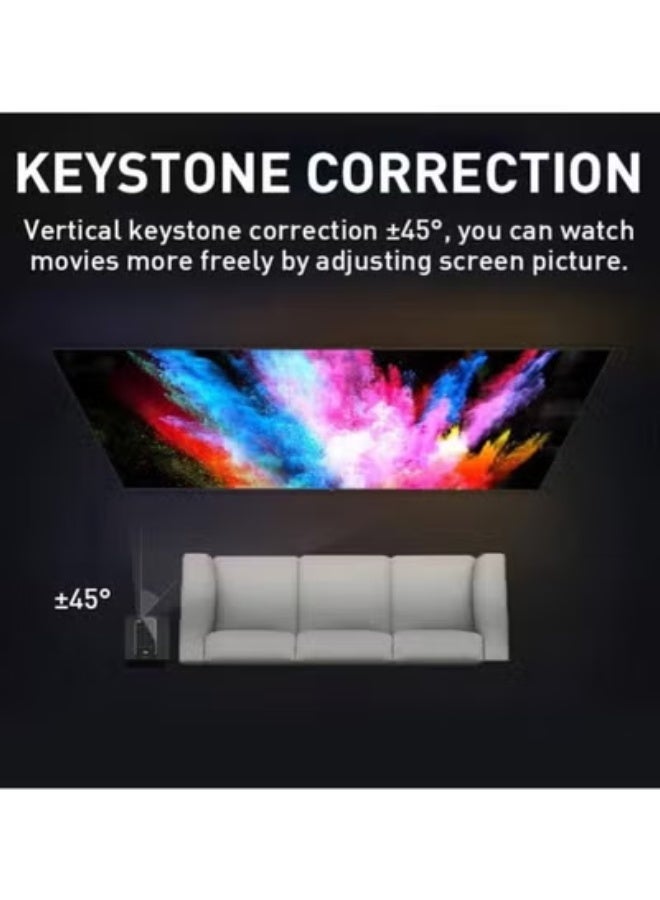 بوريغو BP09 4K Portable Mini Projector – Rechargeable Ultra HD LED Smart Android Projector with WiFi, Bluetooth & Keystone Correction for Home Cinema, Streaming, Office & Outdoor Movies - Image 2