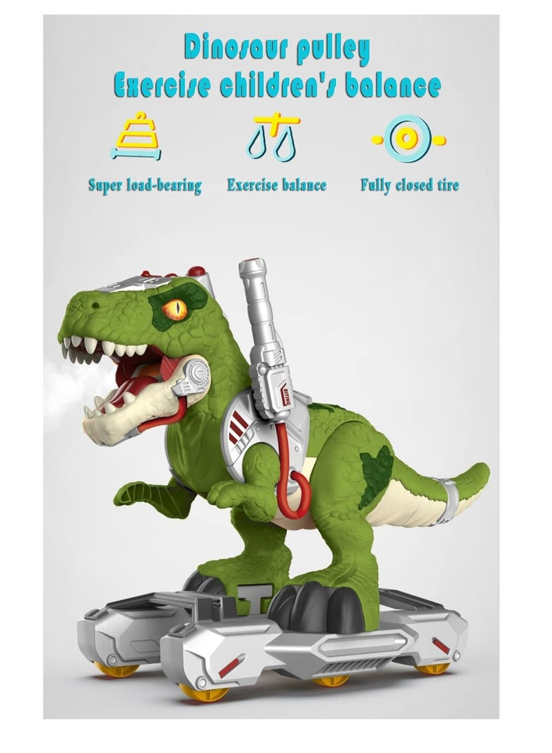 Dinosaur Riding Toy, Tyrannosaurus Rex Scooter, Sit On People Has Music, Light and Smoke Effects, Maximum Load Capacity Is 50kg, Gift for Boys and Girls Over 3 Years Old - Image 1