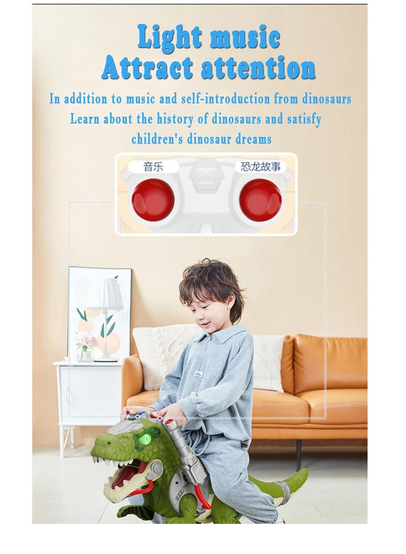 Dinosaur Riding Toy, Tyrannosaurus Rex Scooter, Sit On People Has Music, Light and Smoke Effects, Maximum Load Capacity Is 50kg, Gift for Boys and Girls Over 3 Years Old - Image 2