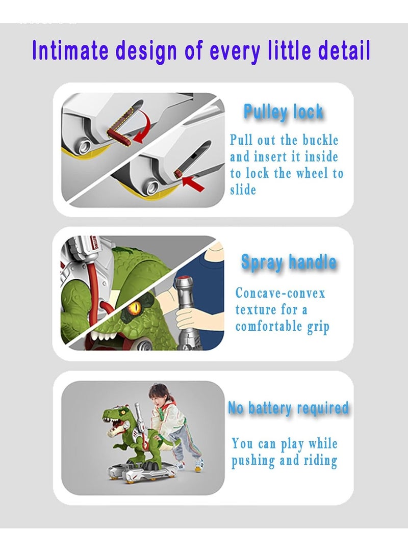 Dinosaur Riding Toy, Tyrannosaurus Rex Scooter, Sit On People Has Music, Light and Smoke Effects, Maximum Load Capacity Is 50kg, Gift for Boys and Girls Over 3 Years Old - Image 3