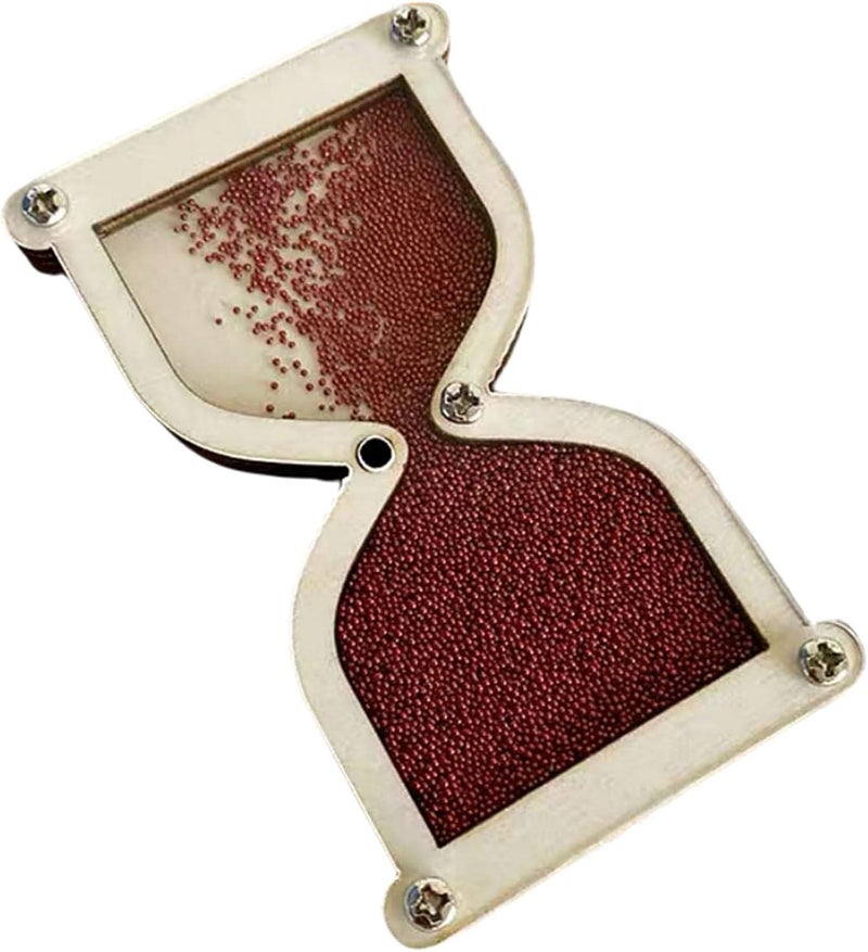 klarako Wooden Hourglass Toy Enlightenment DIY Accessories Baby Busy Board for Kids 3 4 5 6 7 8  Red - Image 1