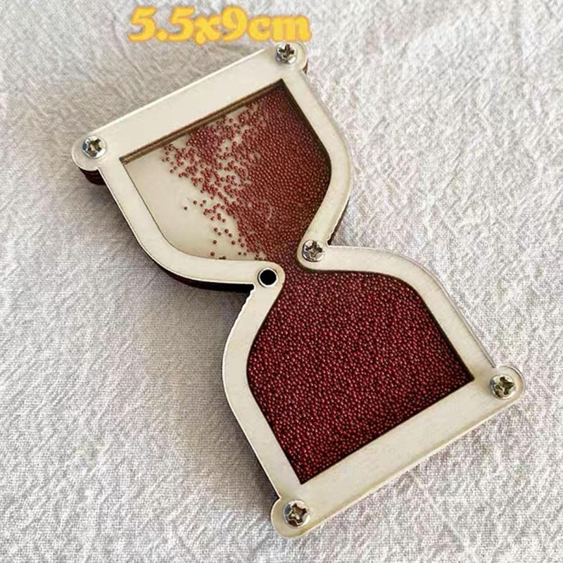 klarako Wooden Hourglass Toy Enlightenment DIY Accessories Baby Busy Board for Kids 3 4 5 6 7 8  Red - Image 4