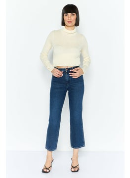 Wrangler Women Regular Fit High Rise Straight Leg Jeans, Blue  - Image 3
