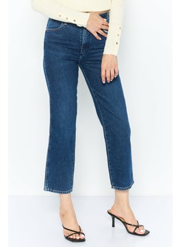 Wrangler Women Regular Fit High Rise Straight Leg Jeans, Blue  - Image 1