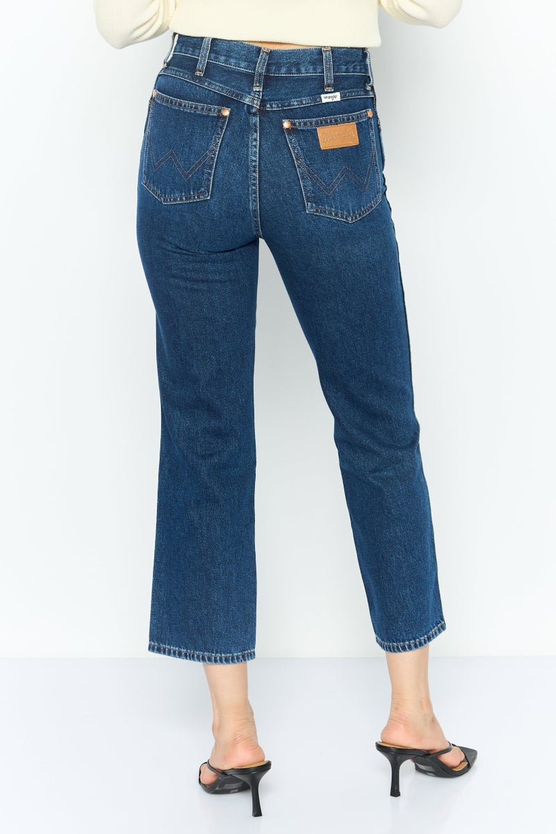 Wrangler Women Regular Fit Straight Leg Jeans, Blue - Image 2