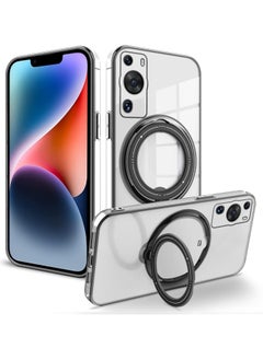 General Huawei P60/P60 Pro Case with Magnetic Stand Clear,P60/P60 Pro Phone Case Silicone Transparent Shockproof Luxury Protective Cover  - Image 1