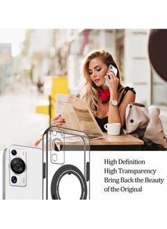 General Huawei P60/P60 Pro Case with Magnetic Stand Clear,P60/P60 Pro Phone Case Silicone Transparent Shockproof Luxury Protective Cover  - Image 2