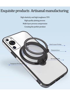 General Huawei P60/P60 Pro Case with Magnetic Stand Clear,P60/P60 Pro Phone Case Silicone Transparent Shockproof Luxury Protective Cover  - Image 5