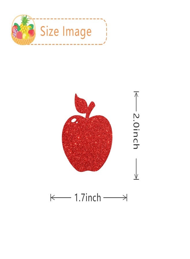 MonMon & Craft Fruit Apple Cupcake Toppers Fruit Sweet Apple Party Cupcake Decor Baby Shower Bridal Shower Party Decor Girl Birthday Party Decorations Partea Time Party Cupcake Toppers 24 Pcs Glitter - Image 3