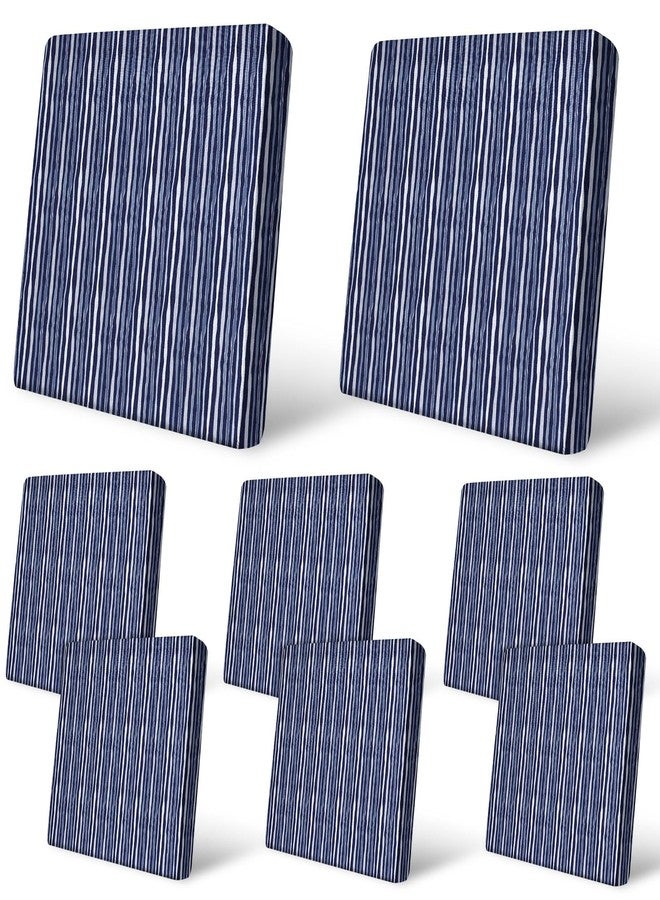 pickyNproud 8Pcs Patio Cushion Covers Stretch Outdoor Couch Cushions Slipcovers Replacement Washable Furniture Protector with Elastic Bottom Sofa Chair Seat Cover - Image 1