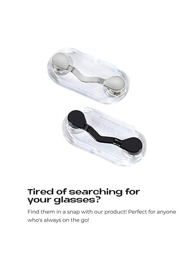 ReadeREST Magnetic Eyeglass Holders Name Tag Badge Holder Sunglasses Holder Id Badge Holder 3 Stainless Steel 3 Classic Black For Men And Women - Image 2