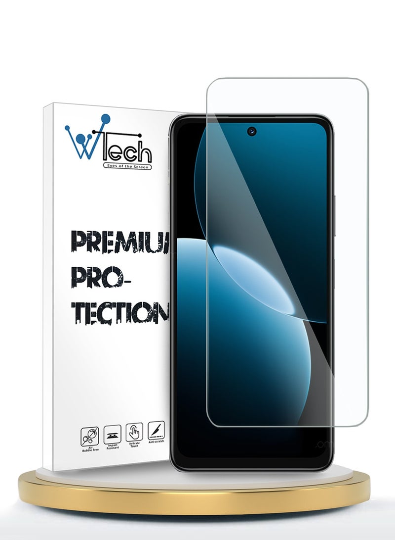 دبليو تيك واقي شاشة زجاجي مقسى من هاروي نوفا Y73 4G 2025 سلسلة وTech المتميزة بحواف منحنية 9H 2.5D (MSG9CN) - شفاف - Image 1