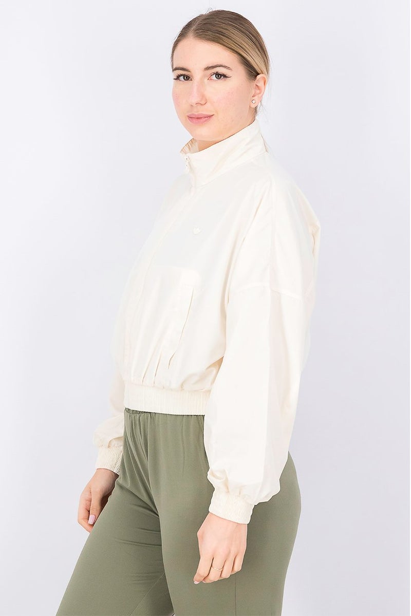 adidas Originals Women Sportswear Fit Brand Logo Training Jacket, Beige  - Image 3
