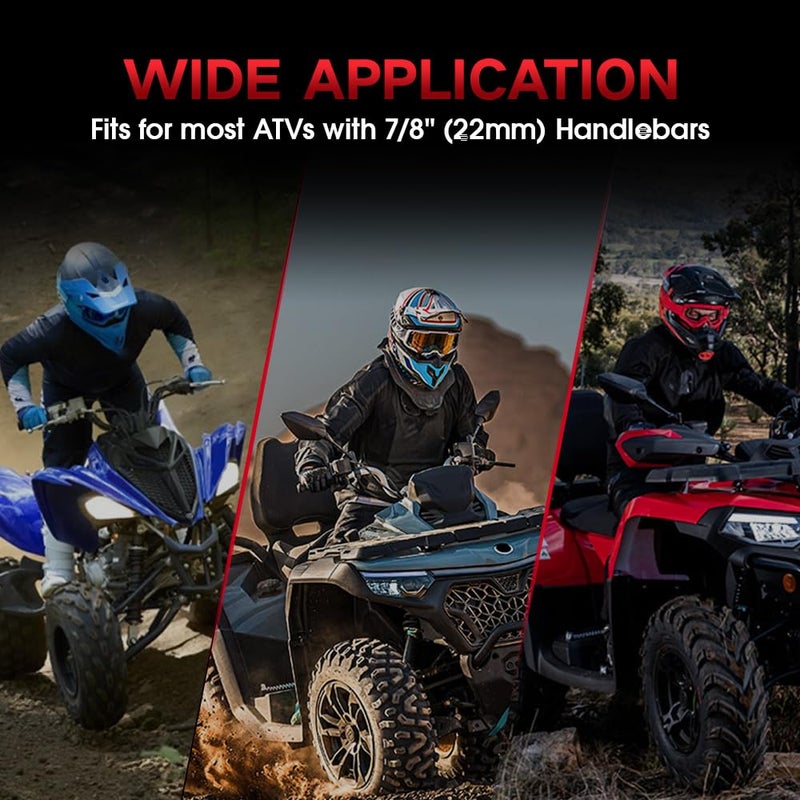 Wacece 7/8" 22mm ATV Handlebar Grips Non-Slip Universal for Foreman Recon Raptor Grizzly Warrior Rancher Fourtrax Blaster Prairie ATV 4 Wheeler Quards Blue - Image 3