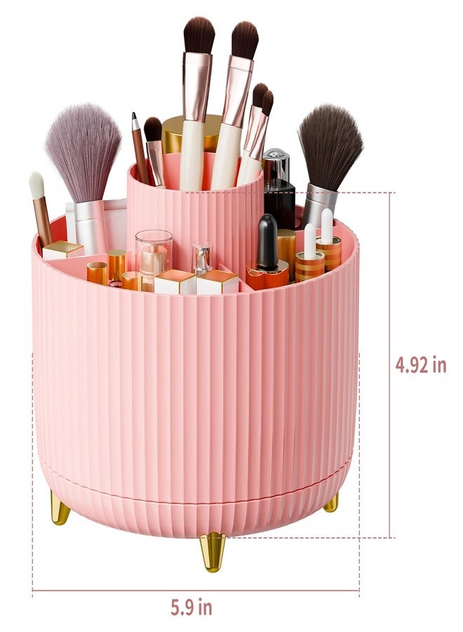 fanado 360° Rotate Makeup Brush Holder Organizer, Makeup Organizers Countertop, Makeup organization and Skincare Storage for Vanity, Desktop, Bathroom (Pink) - Image 4