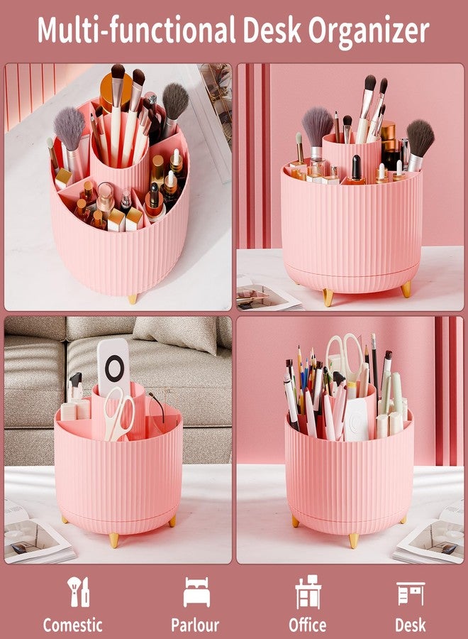 fanado 360° Rotate Makeup Brush Holder Organizer, Makeup Organizers Countertop, Makeup organization and Skincare Storage for Vanity, Desktop, Bathroom (Pink) - Image 3