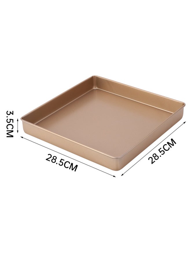 28cm Carbon Steel Household Cake Mold 11 Inch Square Baking Tray Ancient Early Cake Roll Cattle Tools For Oven-Specifications:Customizable Colors-Color:Gold - Image 5