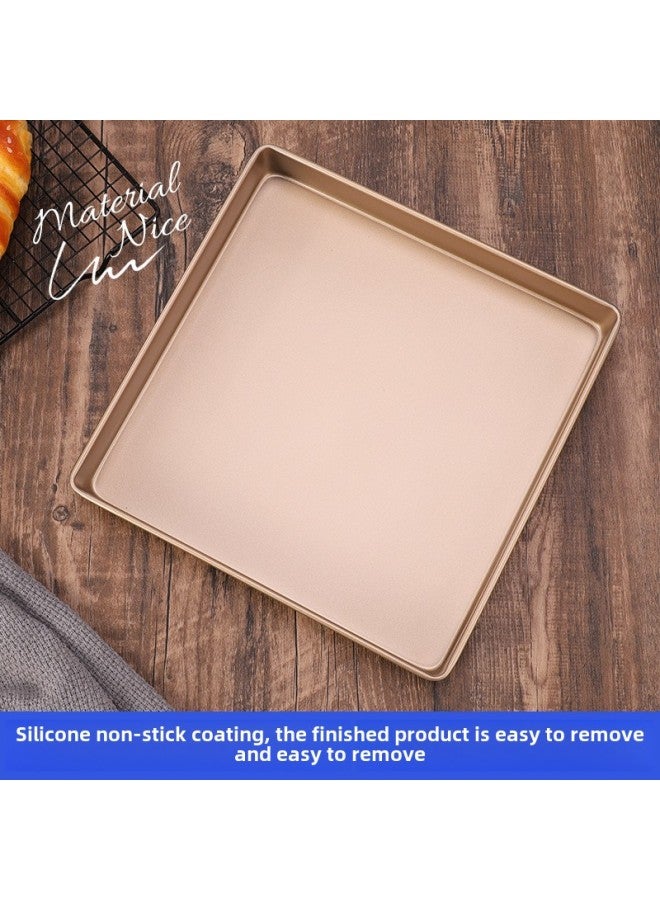 28cm Carbon Steel Household Cake Mold 11 Inch Square Baking Tray Ancient Early Cake Roll Cattle Tools For Oven-Specifications:Customizable Colors-Color:Gold - Image 4