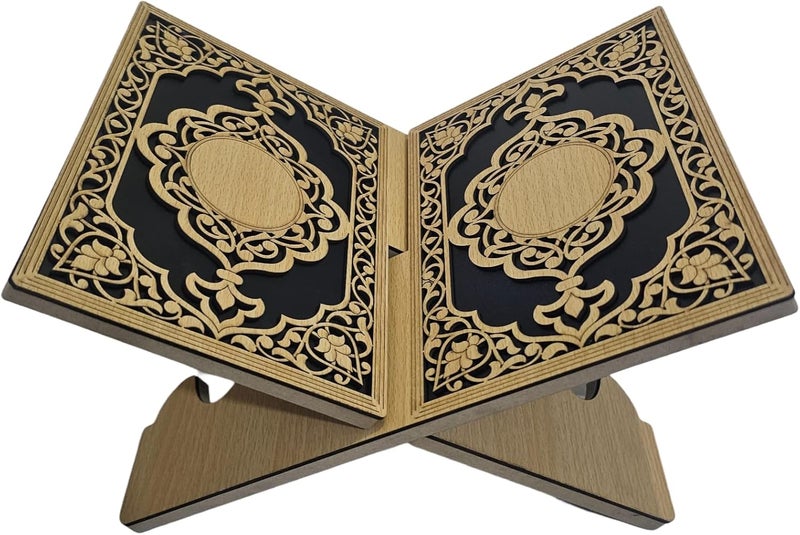 عام حامل قرآن خشبي فاخر مزخرف 20*30 سم سهل الاستخدام والتركيب (61) - Image 1