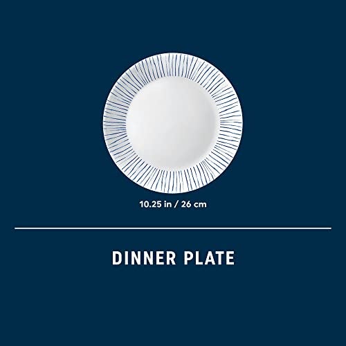 Corelle 6-Piece 10.25" Vitrelle Glass Dinner Plates Lightweight, Chip/Scratch Resistant - Botanical Stripes - Image 5