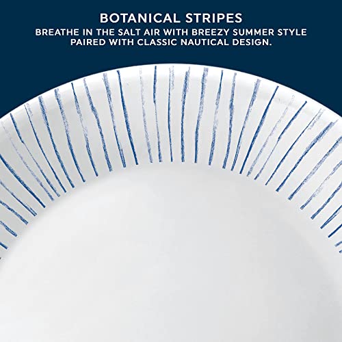 Corelle 6-Piece 10.25" Vitrelle Glass Dinner Plates Lightweight, Chip/Scratch Resistant - Botanical Stripes - Image 4